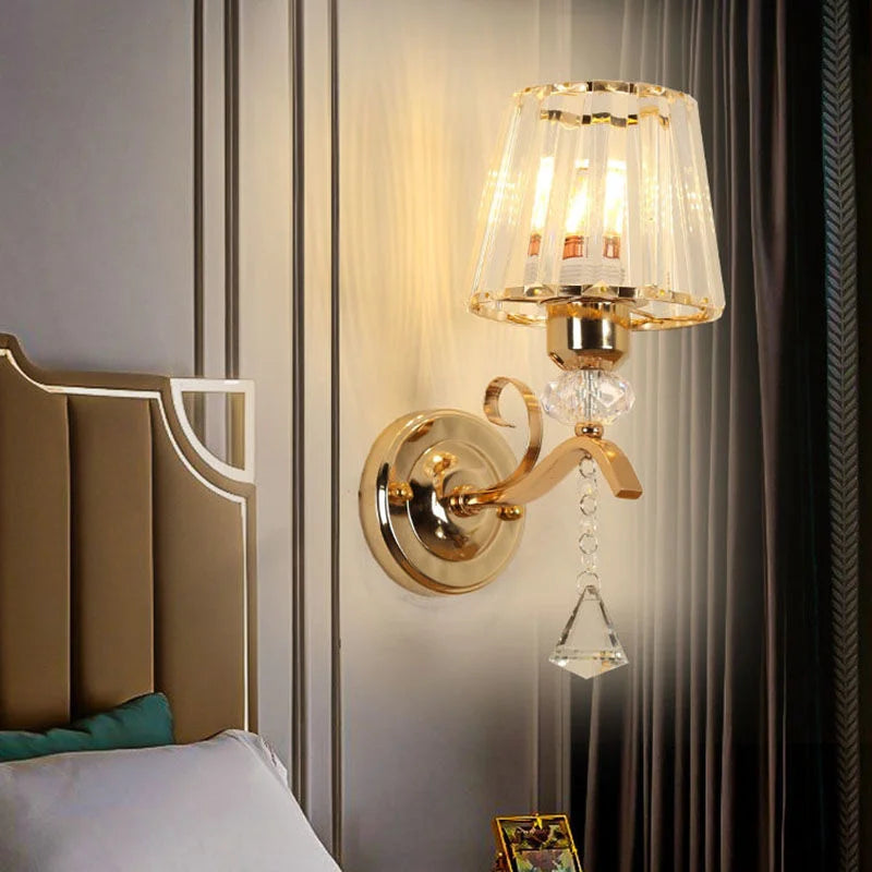 New Modern Simple Bedroom Bedside Lamp - Crystal Wall Lamp for Eye Protection in Living Rooms, Studies, Corridors, and Stairwells