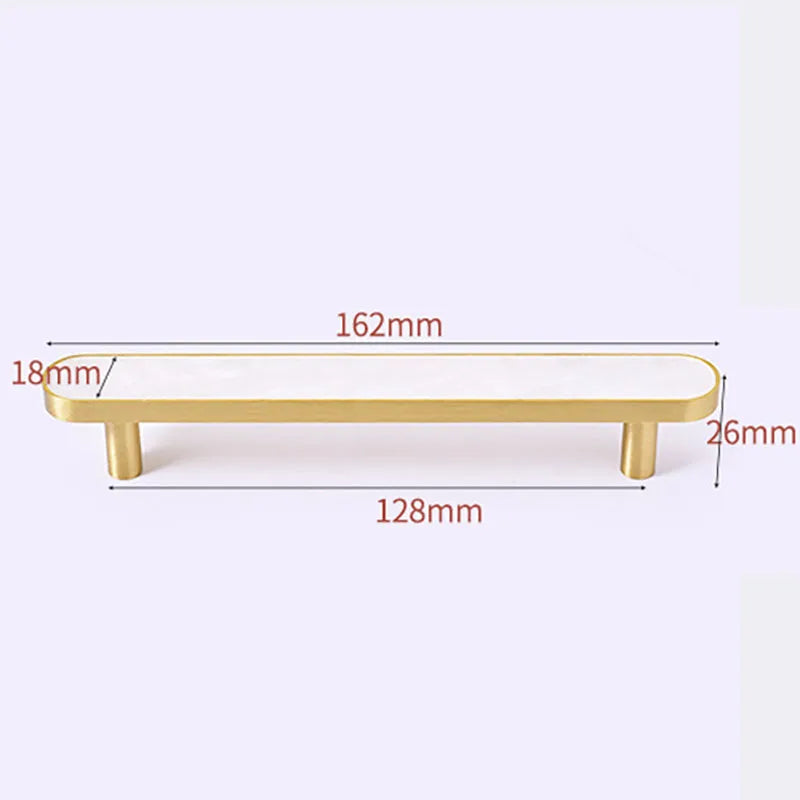 Brass and Acrylic Cabinet Handles – Colorful European Wardrobe Pulls for Furniture (96/128mm Hole Distance)
