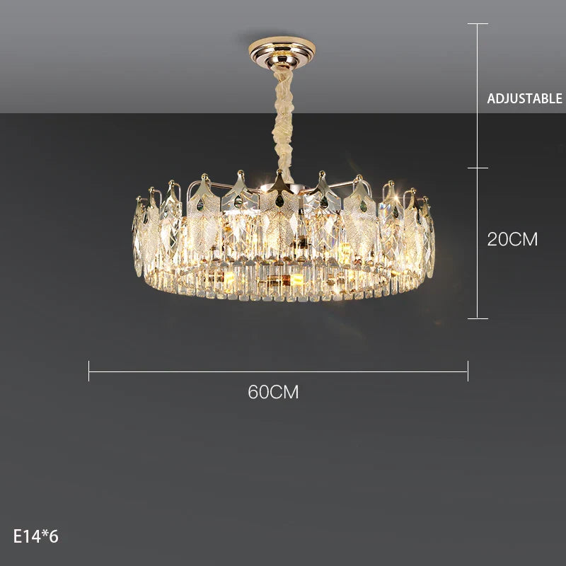 New Crystal Glass Chandelier - Luxury Modern Home Decor Lighting Fixture for Living Rooms and Bedrooms