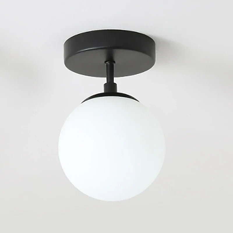 Modern Round Glass Ball Ceiling Lamp - Aisle and Corridor Surface Mounted Decor Ceiling Lights with Milky Frosted Glass Cover (G9/E27)