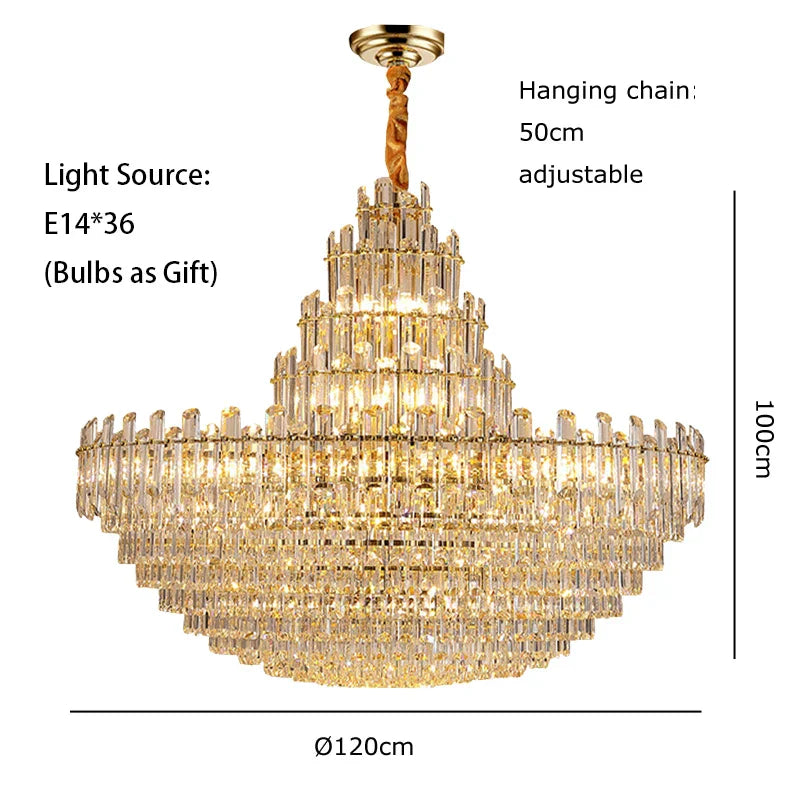 Luxury Gold LED Crystal Pendant Lights - Artistic Ceiling Decor for Maison-Inspired Living Spaces