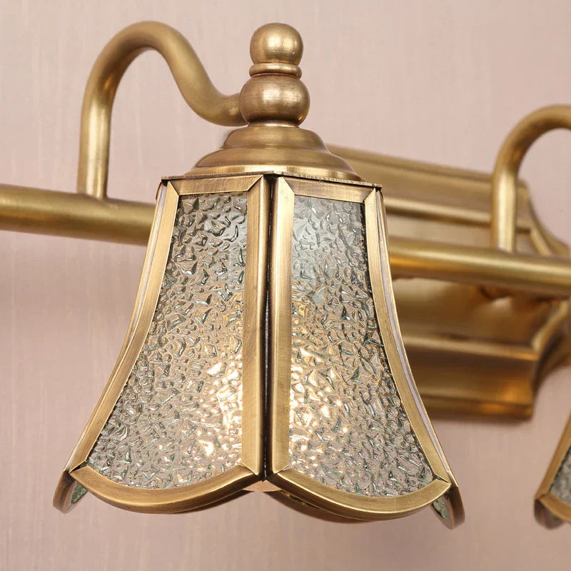 European-Style Mirror Cabinet Light 52CM E14 - Elegant Bedroom and Bathroom Lamp with Golden Finish