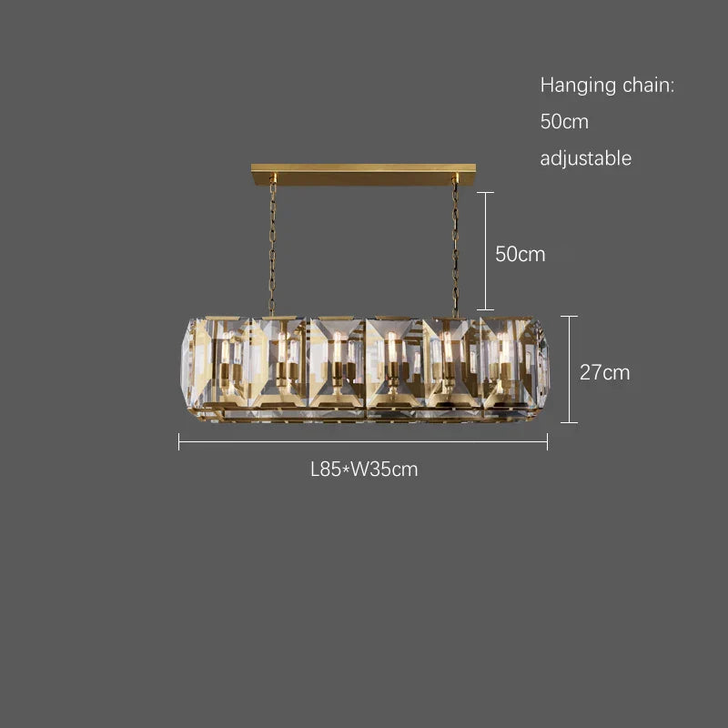 Timeless Classic American LED Crystal Chandelier - Available in Gold, Silver, and Black Finishes, Perfect for Dining Rooms