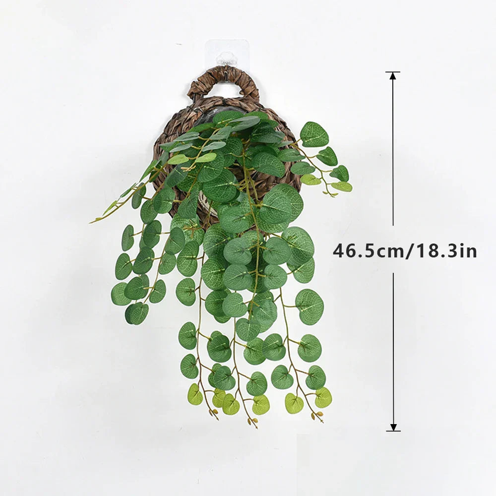 Dlight Decor 64cm Hanging Eucalyptus Vine with Apple Leaves