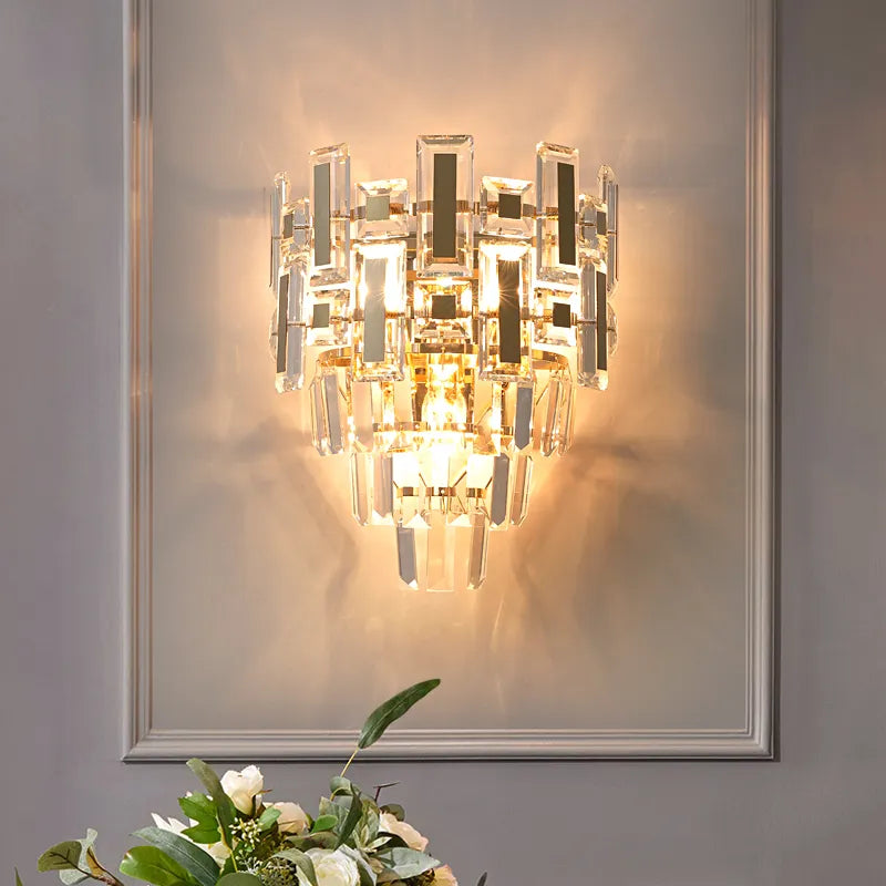 Nora's Crystal Light Luxury Wall Lamp - Elegance for Your Living Spaces