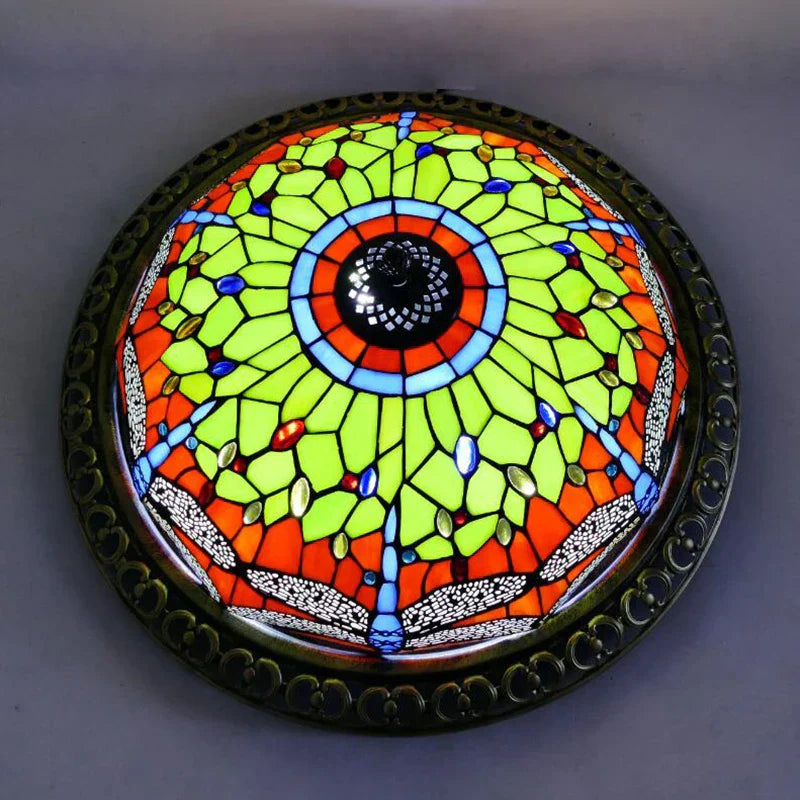 Vintage Turkish Tiffany Ceiling Lights - Artistic Elegance for Living Rooms and Bedrooms