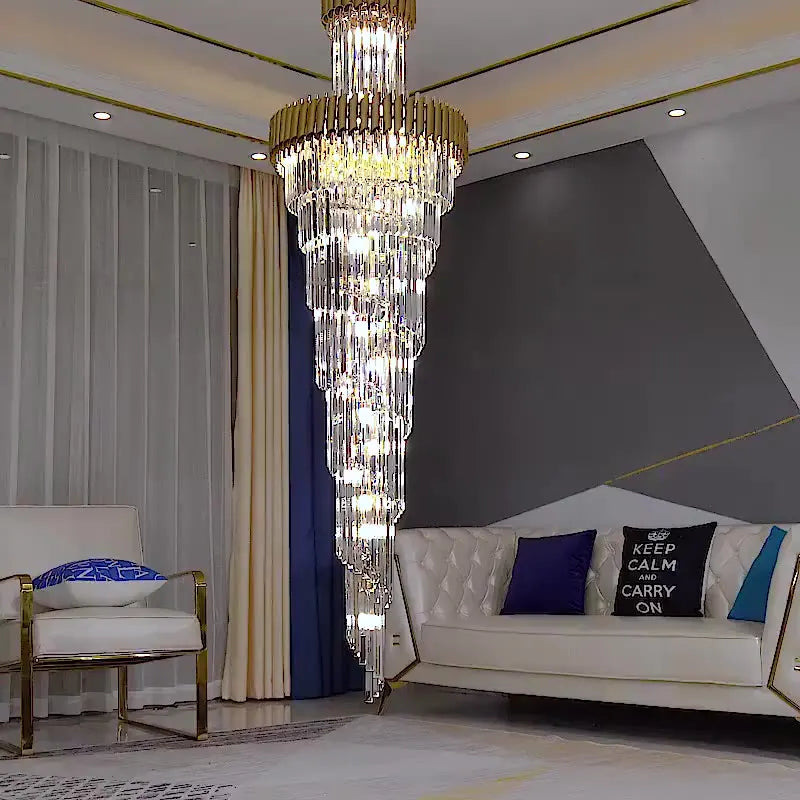 Luxury Modern Crystal Chandelier - Opulent Illumination for Long Lofts, Villa Lobbies, and Chic Living Spaces