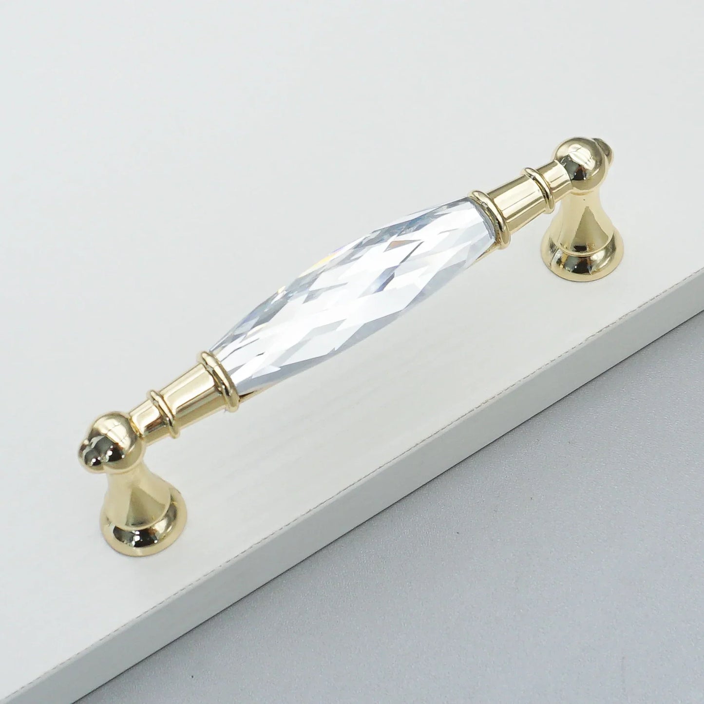 Luxury Gold Chrome Cabinet Handles – Modern Zinc Alloy and Crystal Glass Drawer Knobs for Wardrobes and Dressers