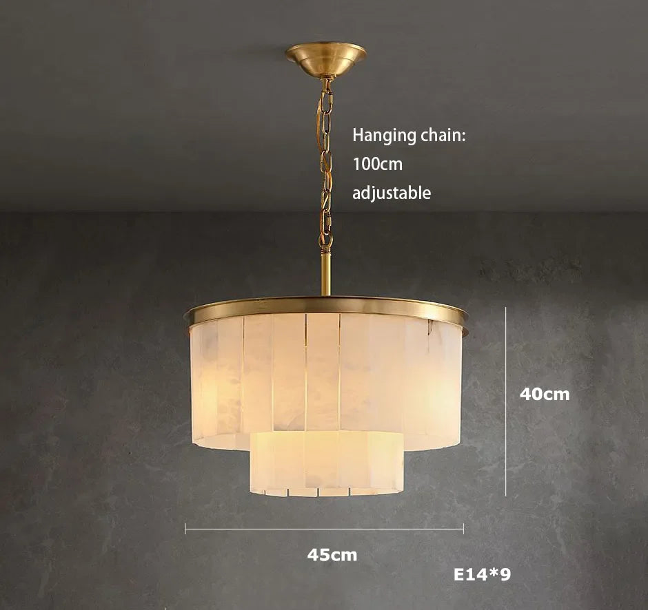 Modern Natural Marble LED Living Room Chandeliers - Elegant Lighting Fixtures for Staircases, Lofts, and Dining Rooms