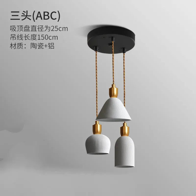 Nordic Ceramic LED Pendant Lamp - Modern Lighting Fixture for Living Rooms, Dining Rooms, Bedrooms, and Home Decor