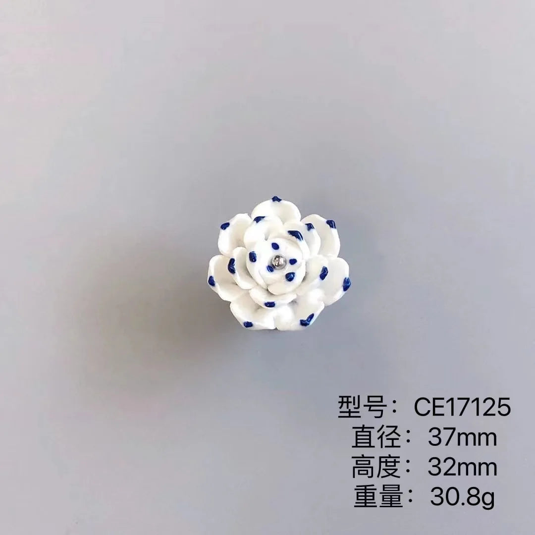 Handmade Ceramic Flower Knobs – Creative Cabinet and Drawer Knobs for Furniture Accessories