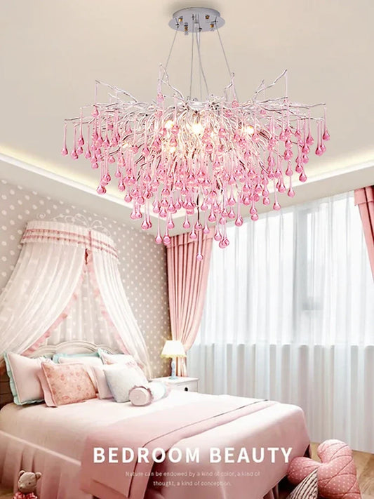 Creative Tree Branch Chandelier - Illuminate Your Bedroom or Girl's Room with Whimsical Charm