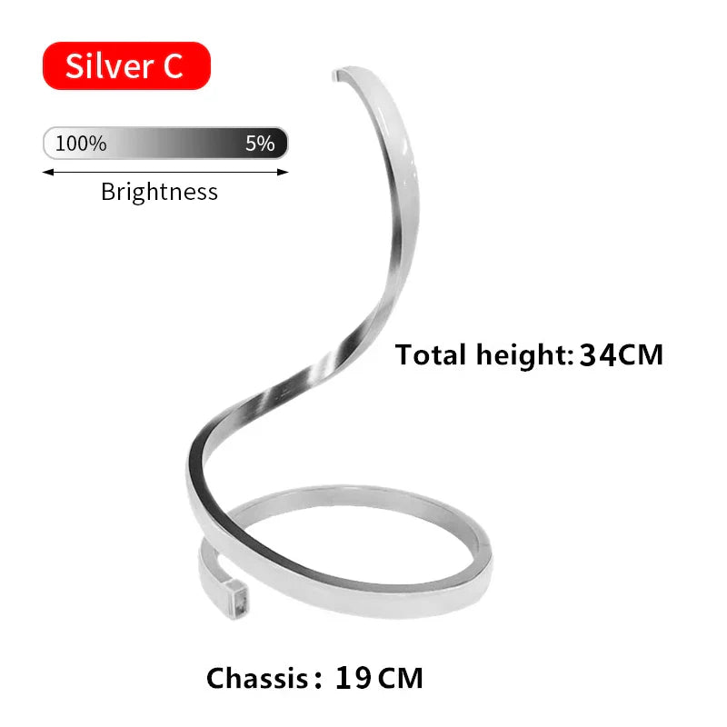 Modern Silver LED Table Lamp - Luxury Adjustable Brightness for Bedroom, Study, and Home Decoration