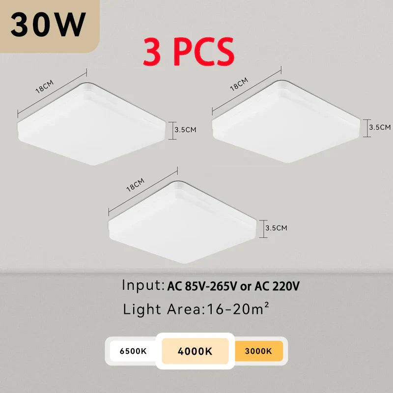 Smart LED Ceiling Lamp with Dimmable App Control - Modern Square Ceiling Light for Kitchen, Living Room, and More