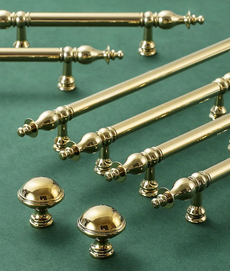 Chrome Brass Polished Gold Furniture Handle Modern Cabinet Pulls Wardrobe Cupboard Drawer Bar Knobs