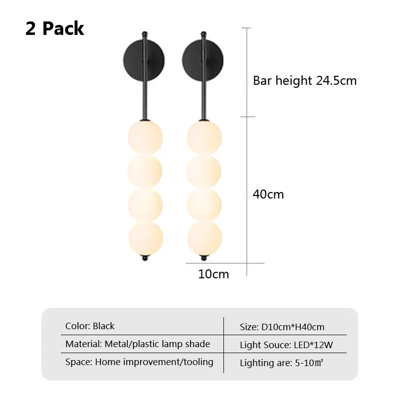 Nordic Wind Gourd Wall Lamp - Minimalist LED Milky White Light for Living Room, Study, Bedroom, Bedside, Home Decoration