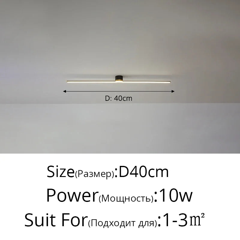 Modern LED Simple Long Strip Ceiling Light - Indoor Lighting Fixture for Bedroom, Hall, Balcony, Aisle, Entrance - Lustre Home Fashion Chandelier