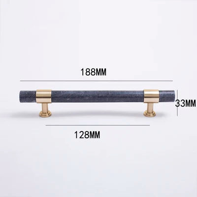 Natural Marble and Crystal T-Bar Cabinet Handles – Modern Brass Knobs for Kitchen, Dresser, and Furniture Pulls