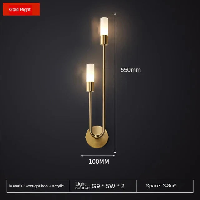 Chic Modern LED Wall Light - Gold Indoor Decor, Ideal for Vanity, Living Room, Kitchen, Bedroom, and Hallway Lighting with Nordic Long Strip Design