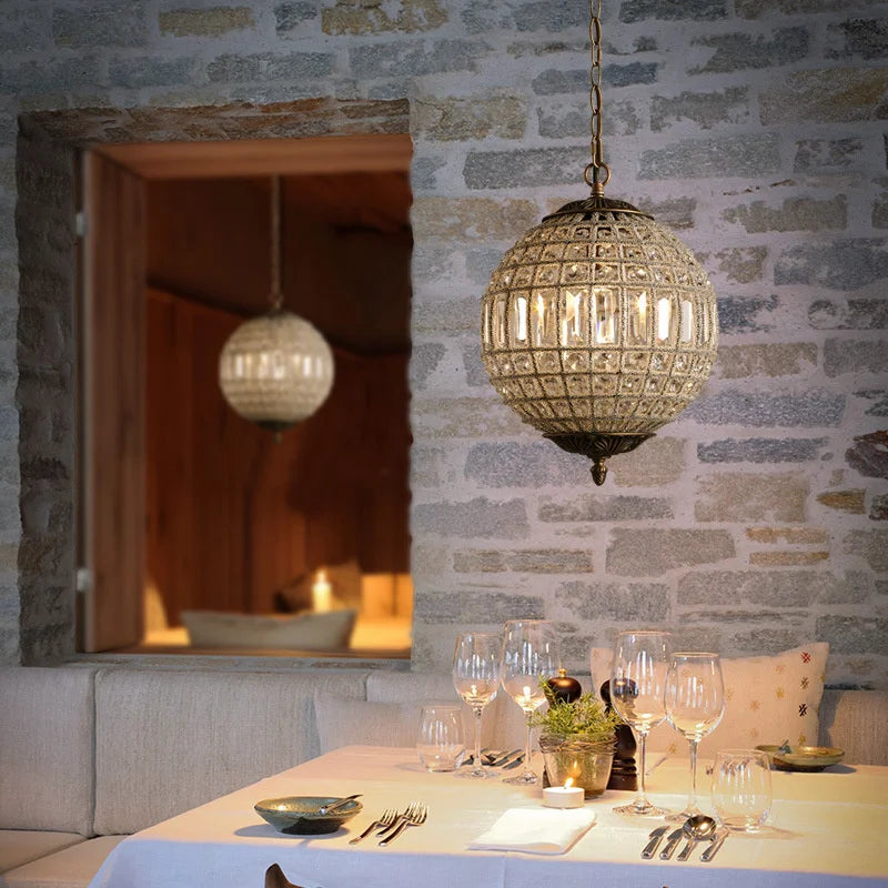 Medieval French Court Style Crystal Chandelier - Retro Luxury Lighting for Living Rooms and Bedrooms