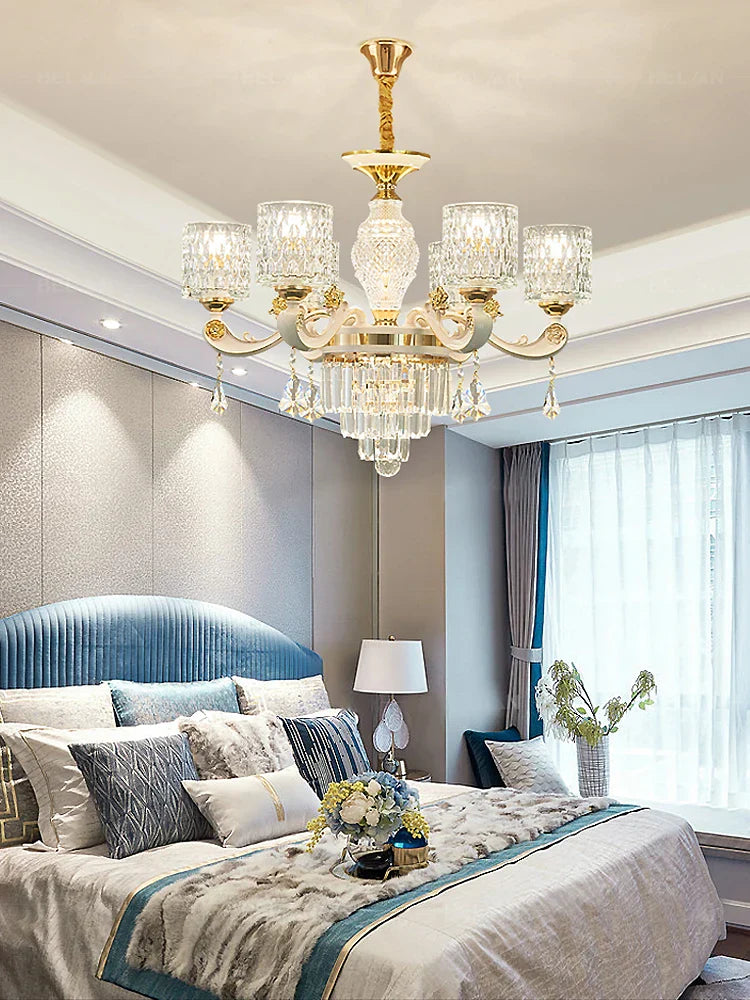 New European Style Crystal Ceiling Chandelier - Modern Luxury for High-Class Interiors