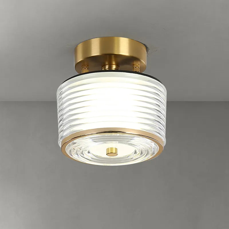 Sleek Modern LED Copper Ceiling Light - Stylish Home Decor Lighting for Living Spaces, Corridors, Balconies, and More