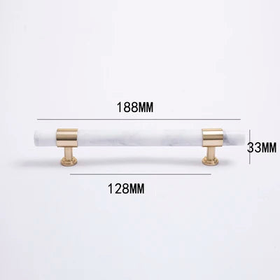 Natural Marble and Crystal T-Bar Cabinet Handles – Modern Brass Knobs for Kitchen, Dresser, and Furniture Pulls