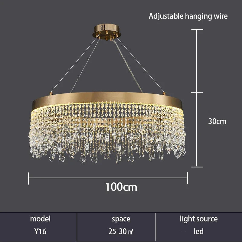 Modern LED Crystal Chandelier - Elegant Lighting Fixture for Living Room, Dining Room, Kitchen, and Home Lighting Decor