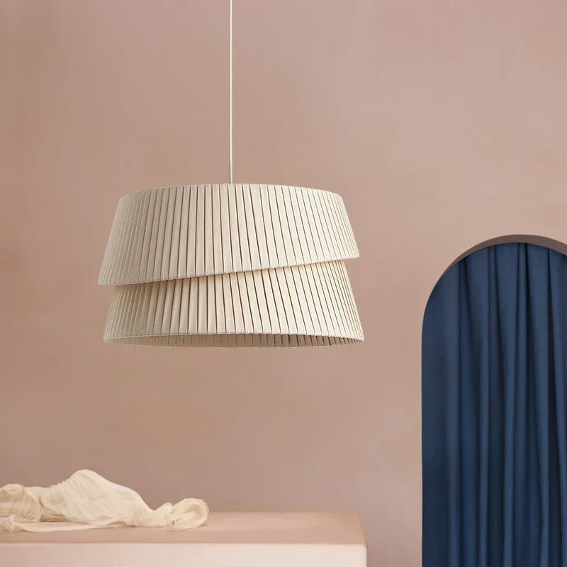 Nordic Minimalist Handmade Fabric Pendant Lamp - Warm and Romantic Lighting for Living Rooms and Bedrooms