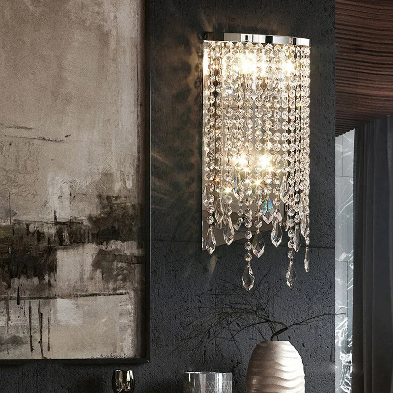 Cayson Modern Luxury Transparent Crystal Wall Lamp - Illuminate Your Space with Elegance