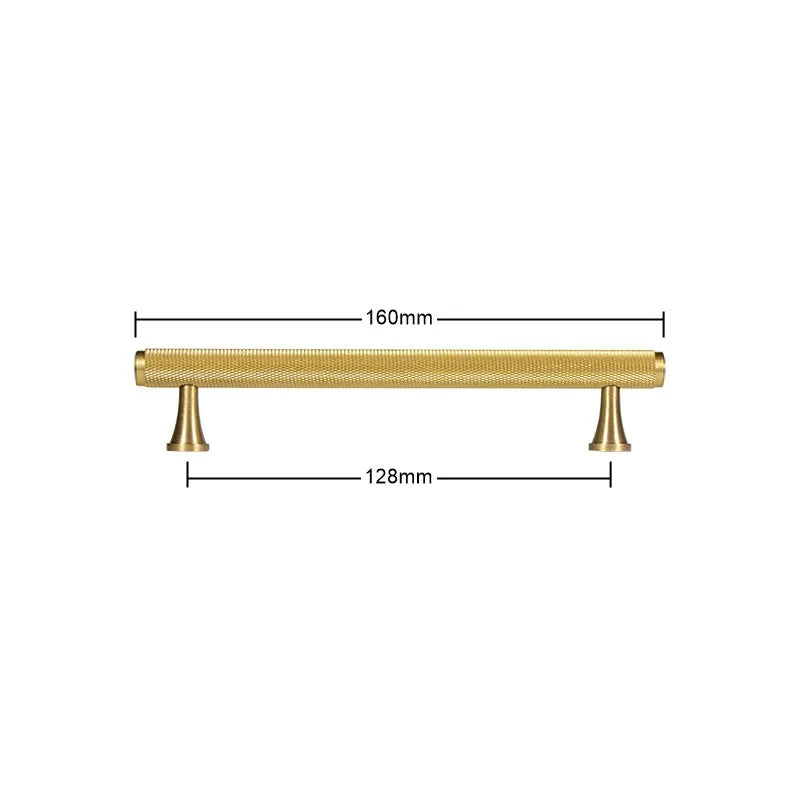 Gold Brass Handle with Plate – Knurled Cabinet Knobs and Modern Furniture Pulls