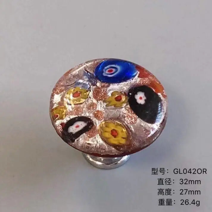 Colorful Floral Glass Cabinet Knobs – Drawer Knobs for Dresser, Shoe Cabinet, and Kitchen Furniture