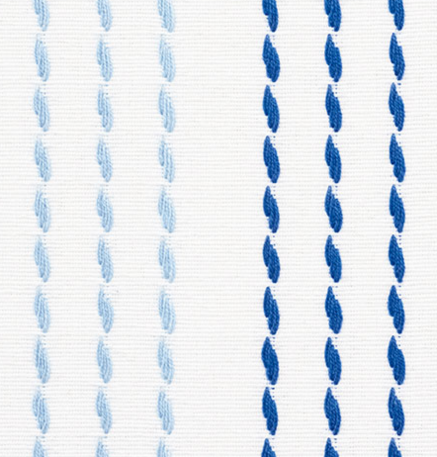 Running Stitches Pillow Cover in Blues, Schumacher Textiles