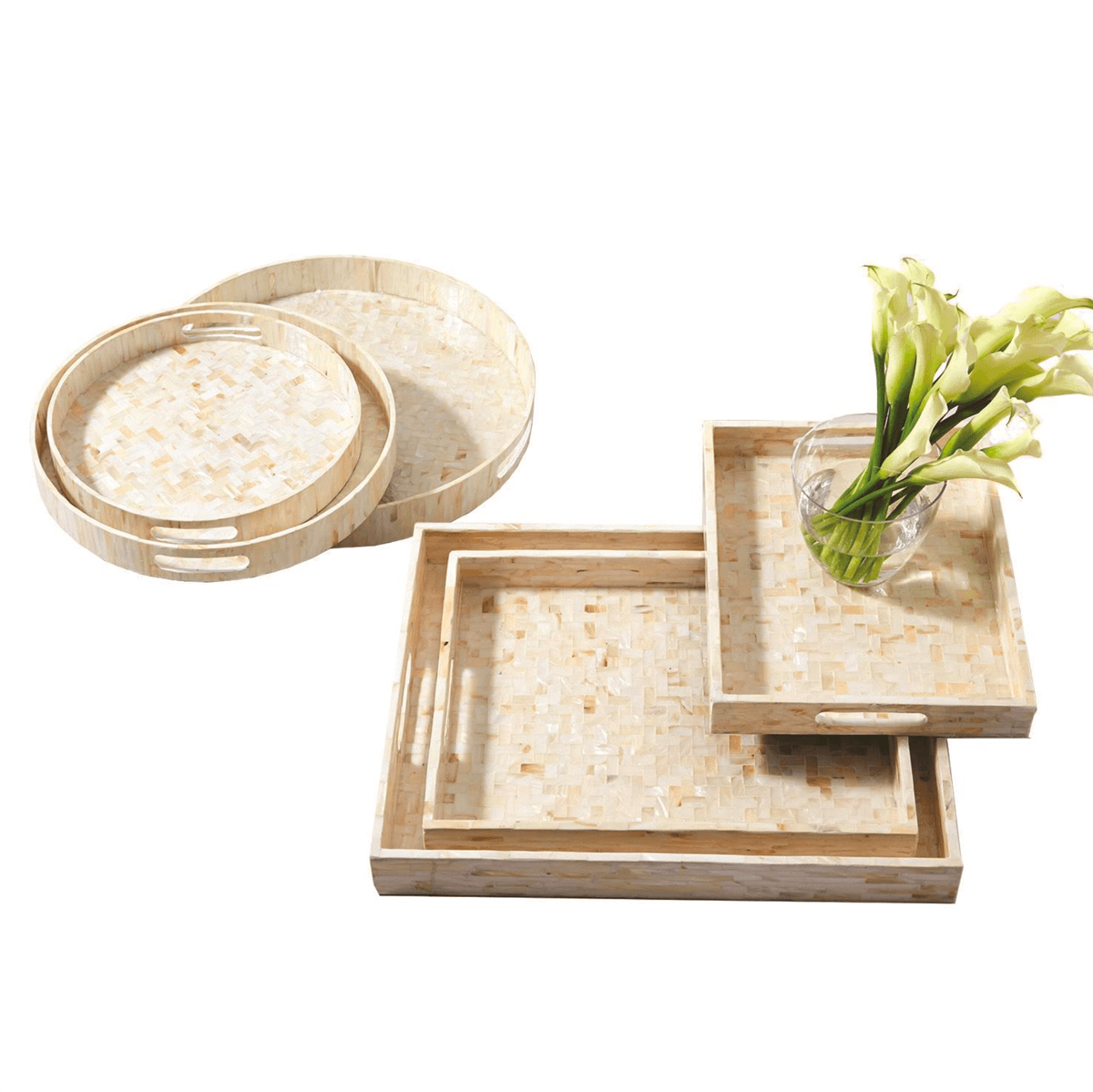 Cream Herringbone Lacquerware Tray
