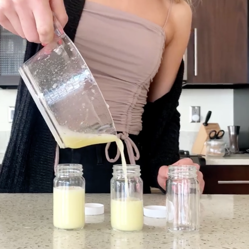 Glass Juice Shot Bottles Set