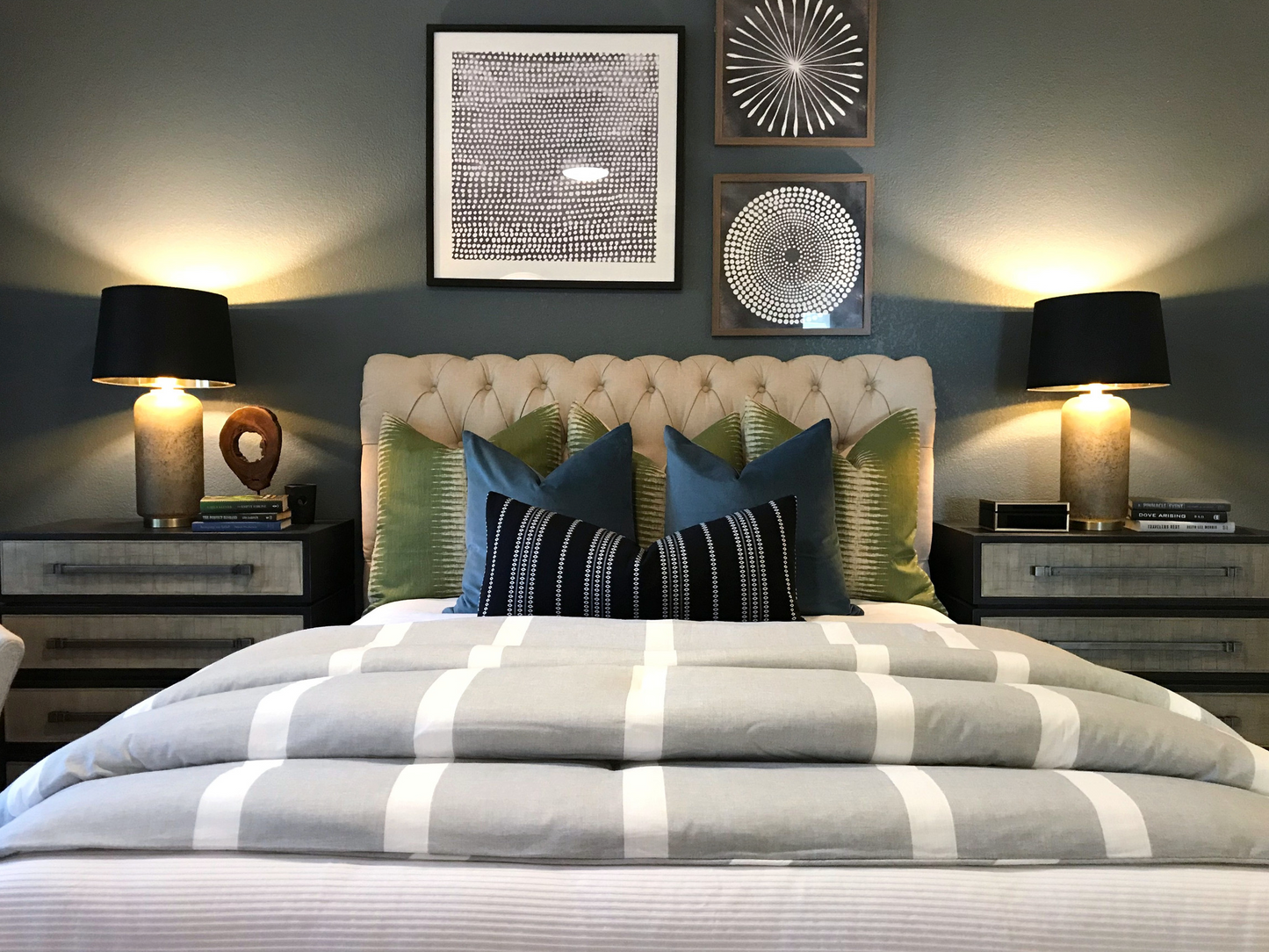 Ikat Pillow Cover in Olive Green, Peter Dunham Textiles