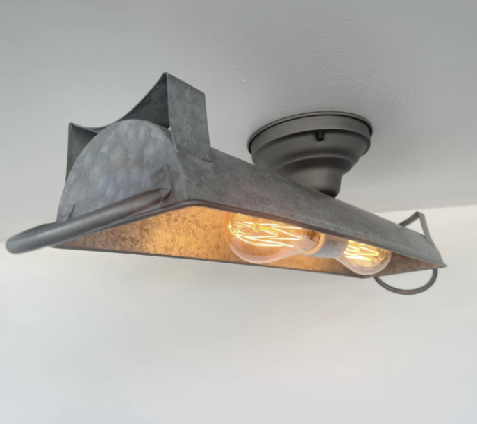 GALVANIZED DOME Ceiling Light Fixture (3 sizes)