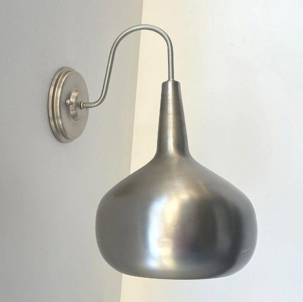 Polished Steel LARGE MODERN Wall Sconce Light Fixture