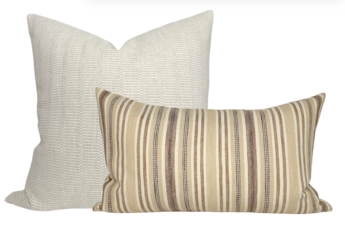 Bentley Stripe Pillow Cover in Tan