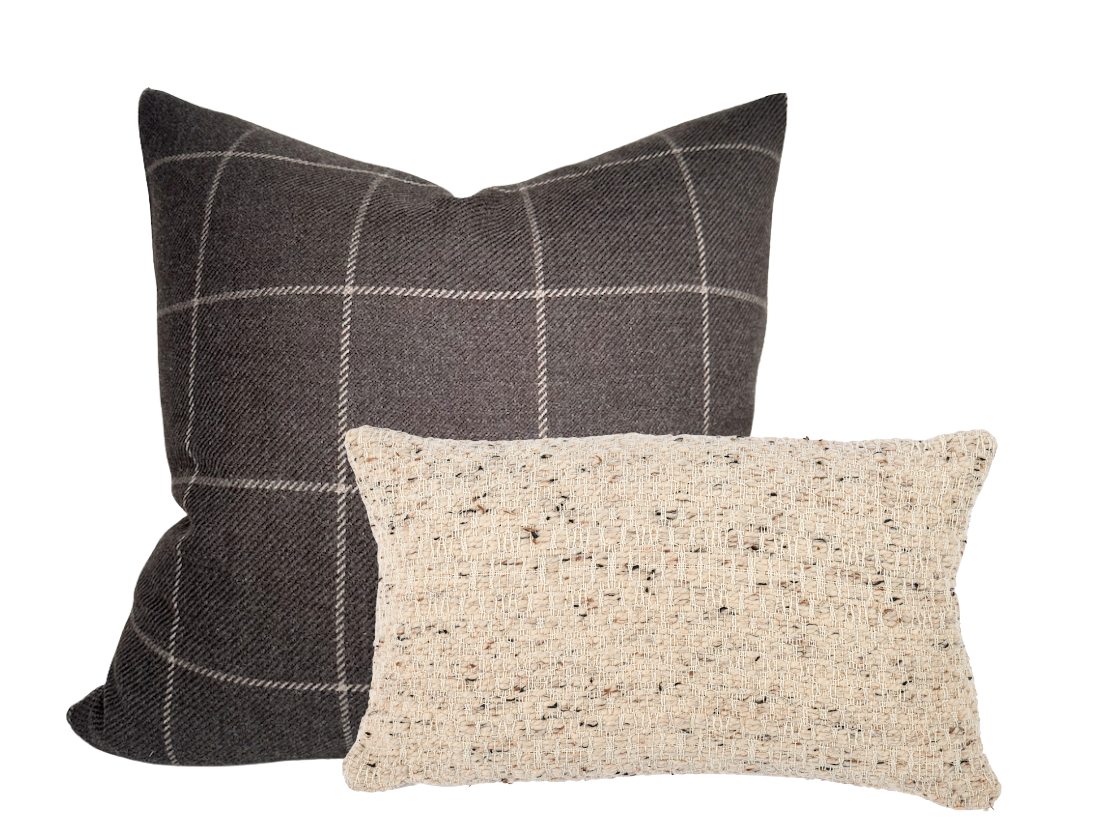 Bancroft Wool Pillow Cover in Sable Brown, Schumacher Textiles