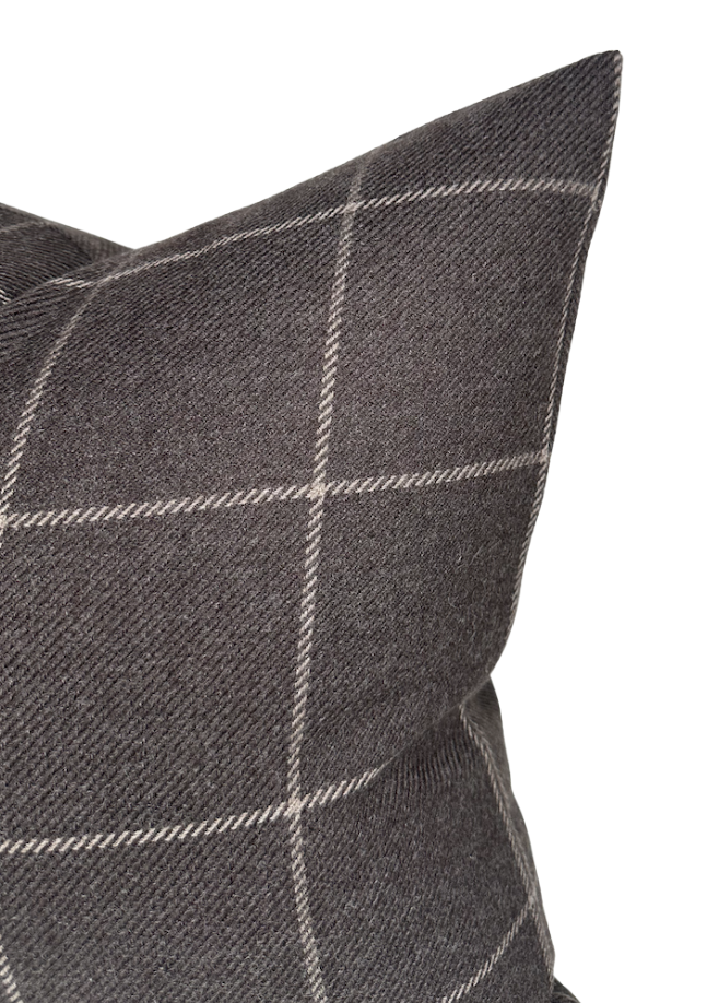 Bancroft Wool Pillow Cover in Sable Brown, Schumacher Textiles