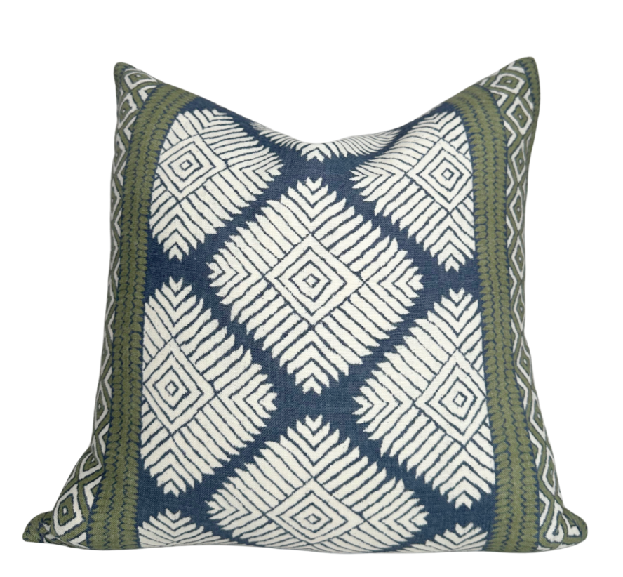 Austin Pillow Cover in Bluestone + Green