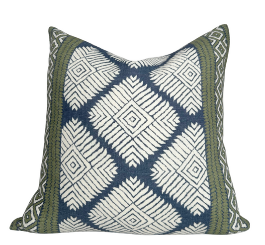 Austin Pillow Cover in Bluestone + Green