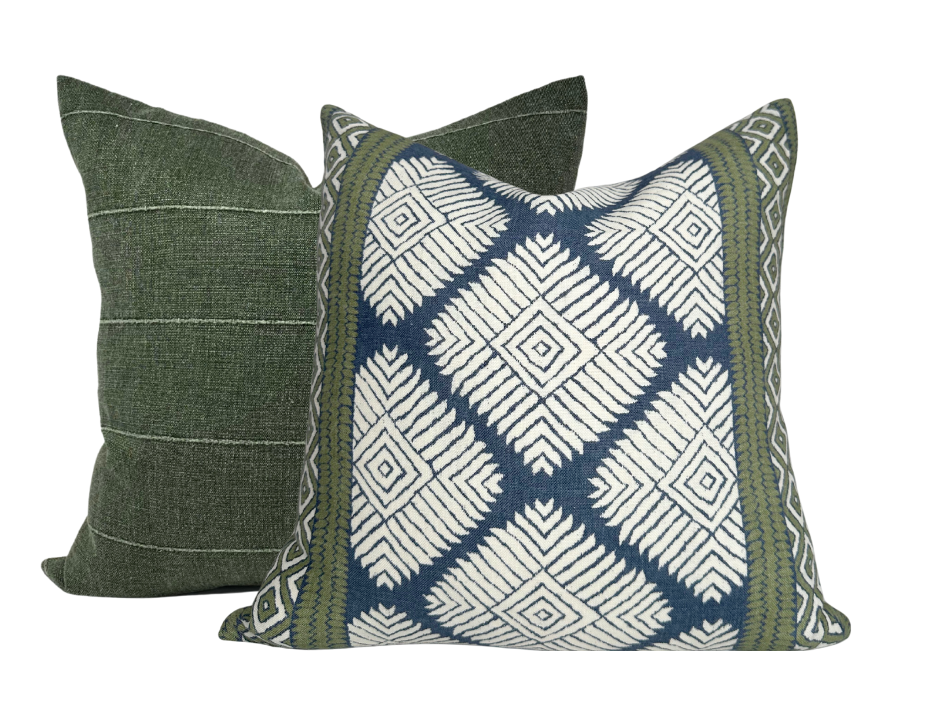Austin Pillow Cover in Bluestone + Green