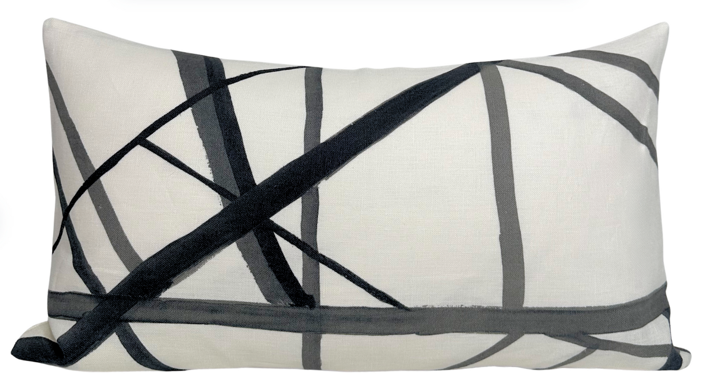 Channels Pillow Cover in Ebony Ivory, Kelly Wearstler Textiles