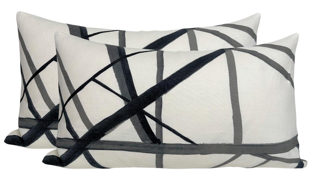 Channels Pillow Cover in Ebony Ivory, Kelly Wearstler Textiles