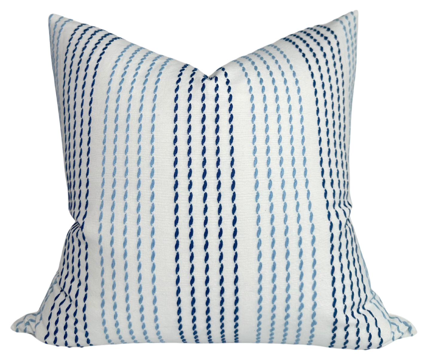 Running Stitches Pillow Cover in Blues, Schumacher Textiles
