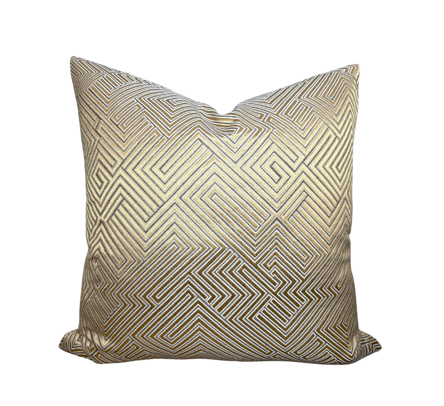 Maze Velvet Pillow Cover in Golden