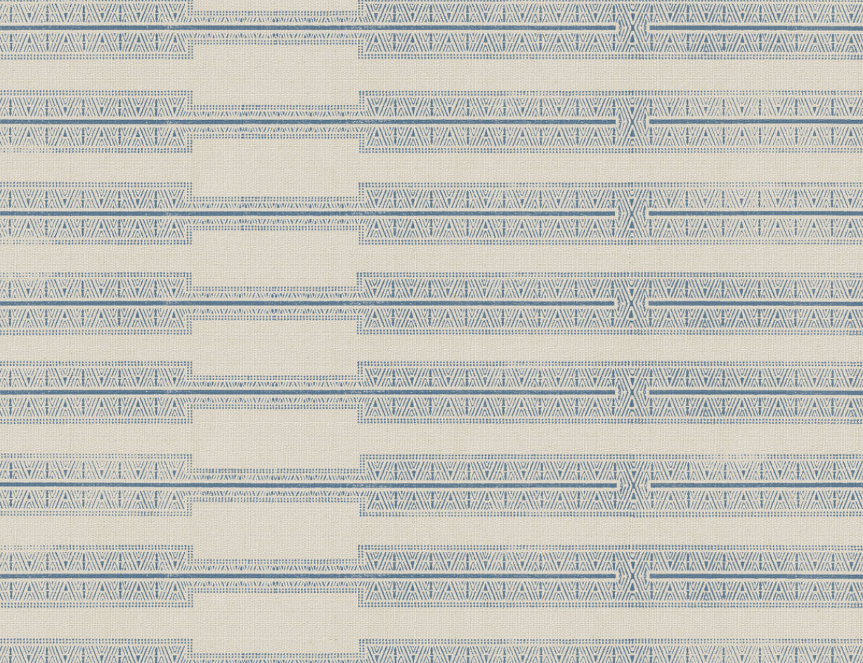 Indro Pillow Cover in Lake on Natural, Susan Connor Textiles