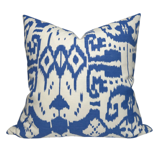 Island Ikat Pillow Cover in Royal Blue